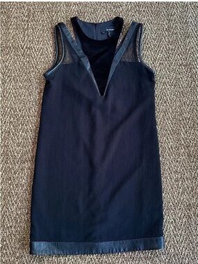 The Kooples Black Sleeveless V-Neck Shift Dress